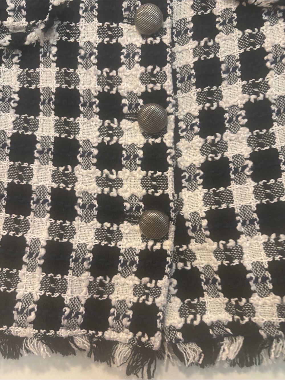 Laundry By Shelli Segal Black and White Tweed Button-Front Mini Skirt - Picture 5 of 9
